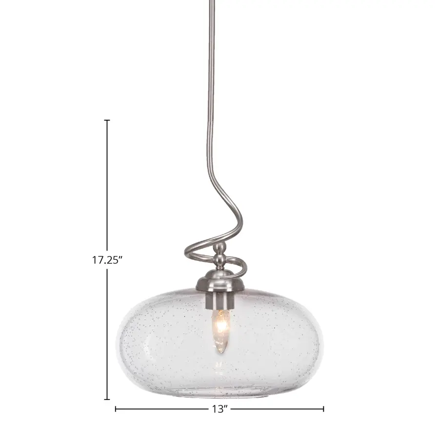 Capri Stem Hung Pendant with Clear Bubble Glass - Image 2