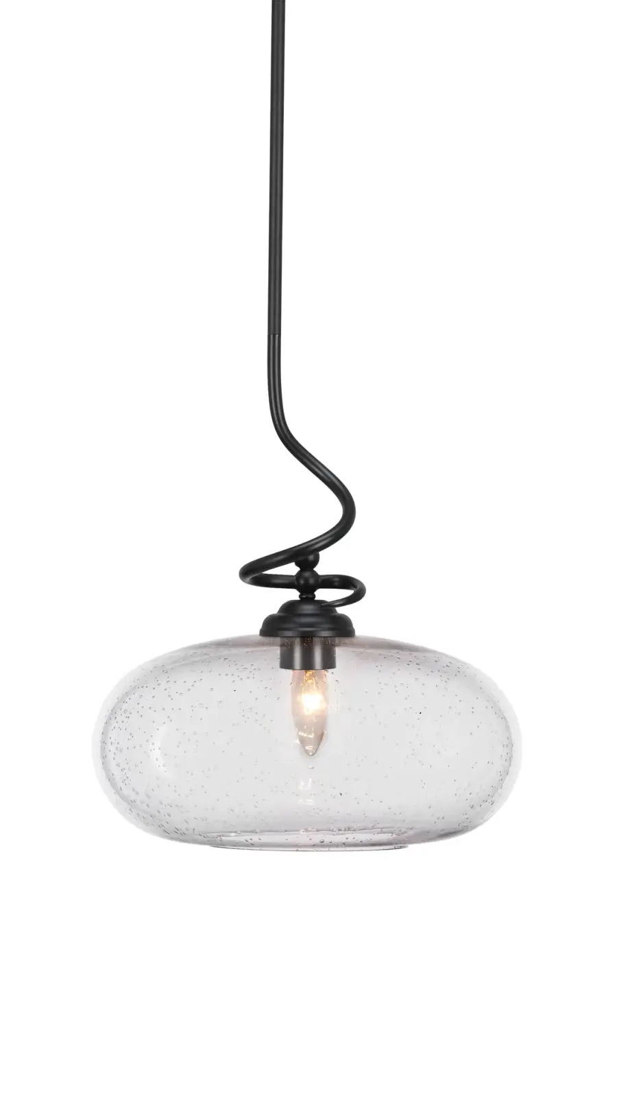 Capri Stem Hung Pendant with Clear Bubble Glass - Image 1