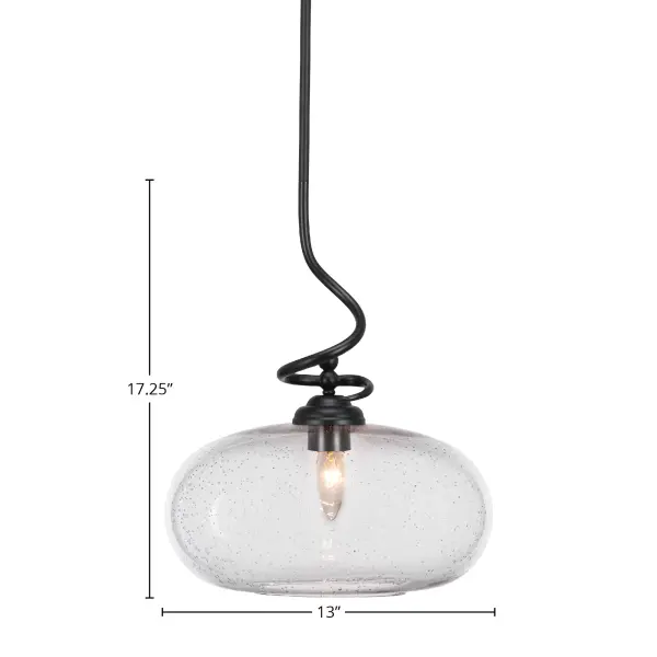 Capri Stem Hung Pendant with Clear Bubble Glass - Image 2