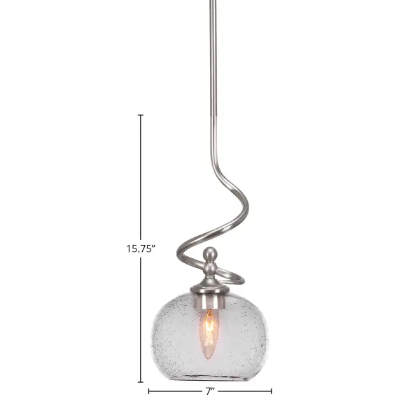 Capri Mini Pendant with Clear Bubble Glass - Image 2