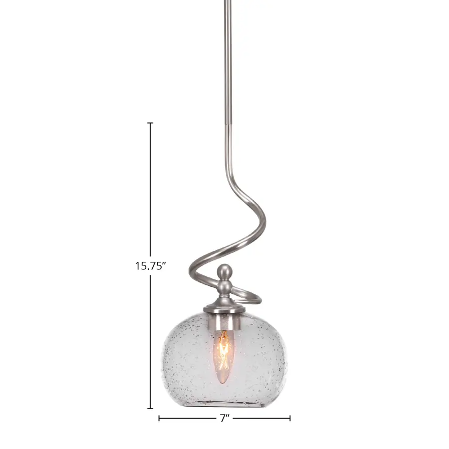 Capri Mini Pendant with Clear Bubble Glass - Image 2