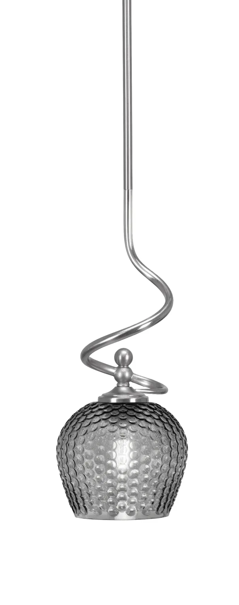 Capri Stem Hung Mini Pendant with Smoke Textured Glass - Image 1