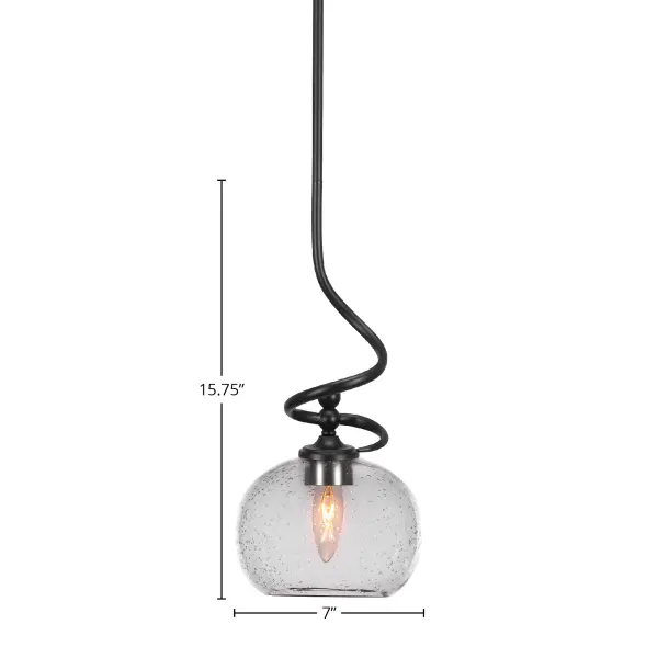 Capri Mini Pendant with Clear Bubble Glass - Image 2