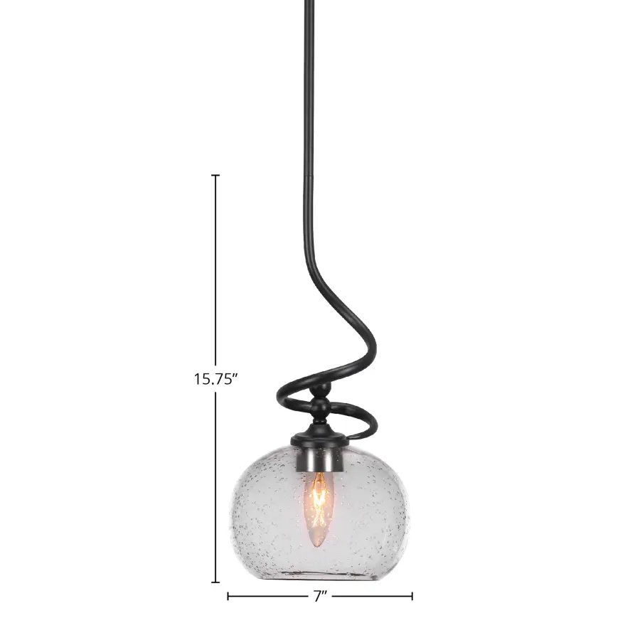 Capri Mini Pendant with Clear Bubble Glass - Image 2