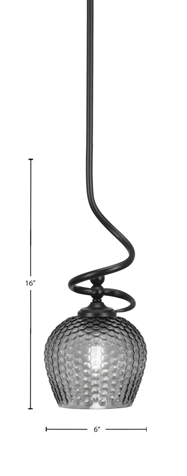 Capri Mini Pendant with Smoke Textured Glass - Image 2