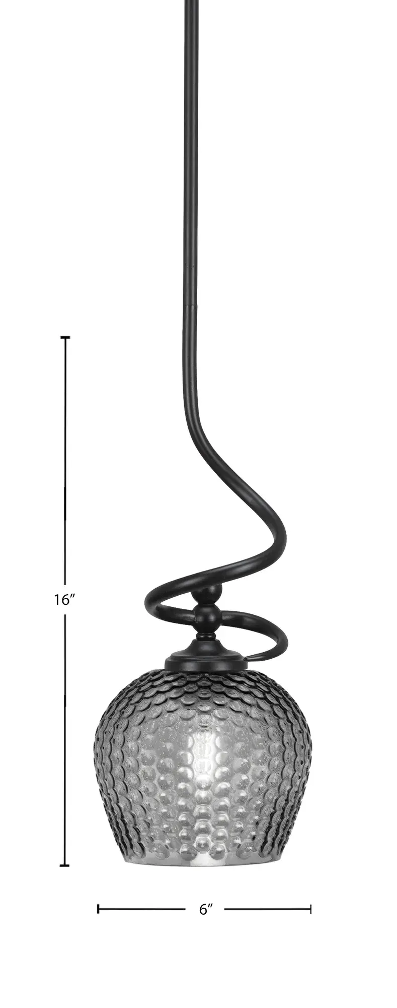 Capri Mini Pendant with Smoke Textured Glass - Image 2