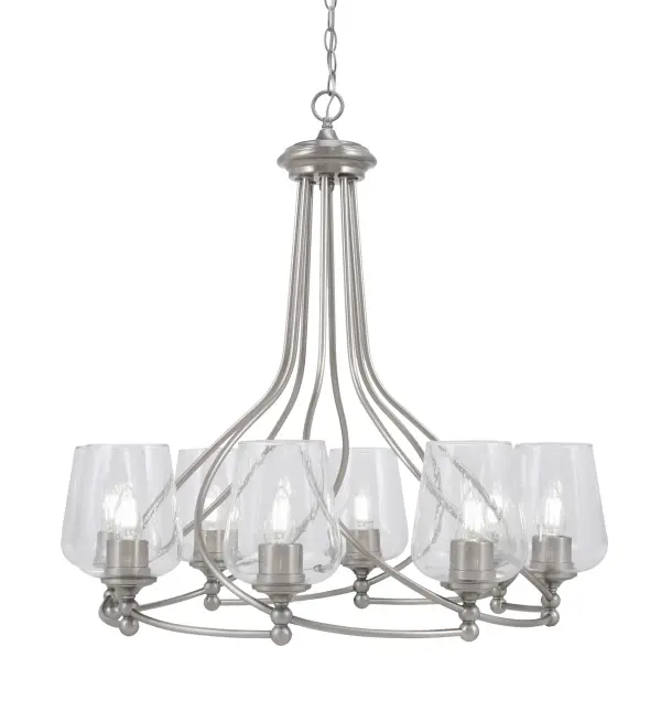 Capri 8-Light Uplight Chandelier with Clear Bubble Glass - Image 1