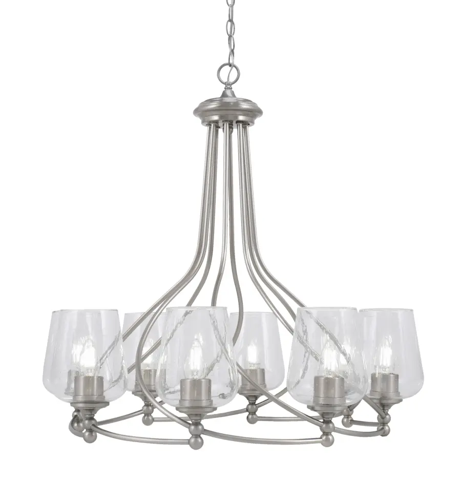 Capri 8-Light Uplight Chandelier with Clear Bubble Glass - Image 1