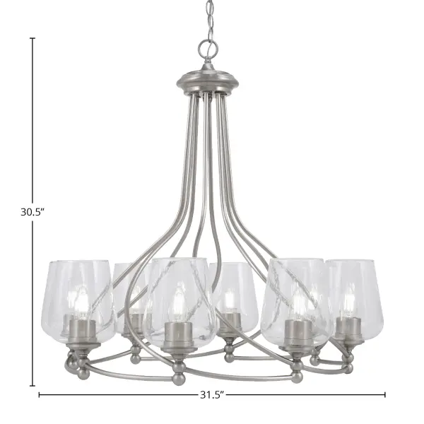 Capri 8-Light Uplight Chandelier with Clear Bubble Glass - Image 2