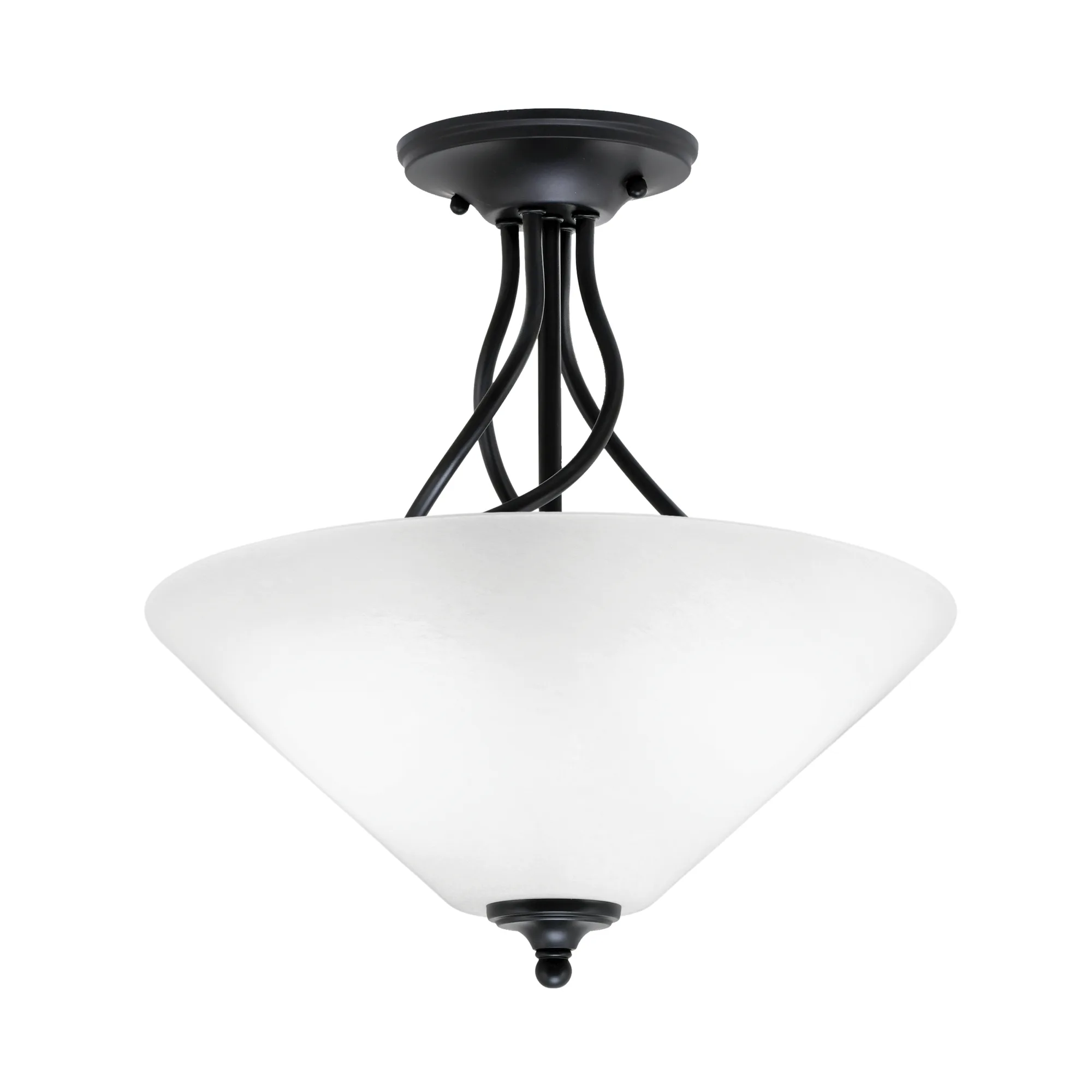 Capri Semi-Flush Ceiling Light with White Marble Glass