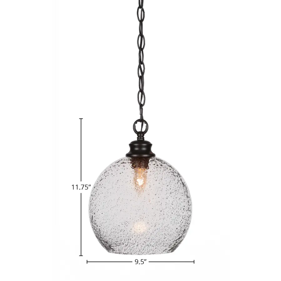 Kimbro Chain Hung Pendant with Smoke Bubble Glass - Image 2