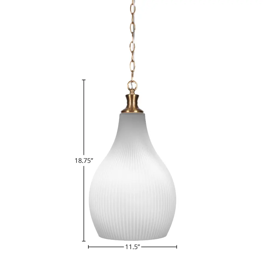 Carina Chain Hung Pendant with Opal Frosted Glass - Image 2