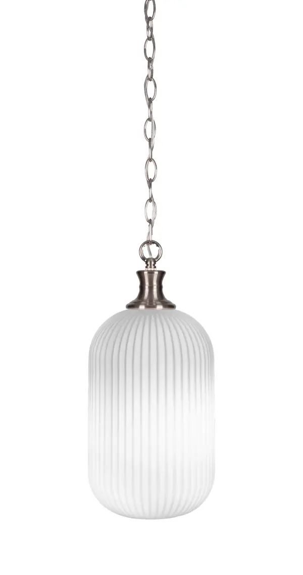 Carina Chain Hung Pendant with Opal Frosted Glass - Image 1