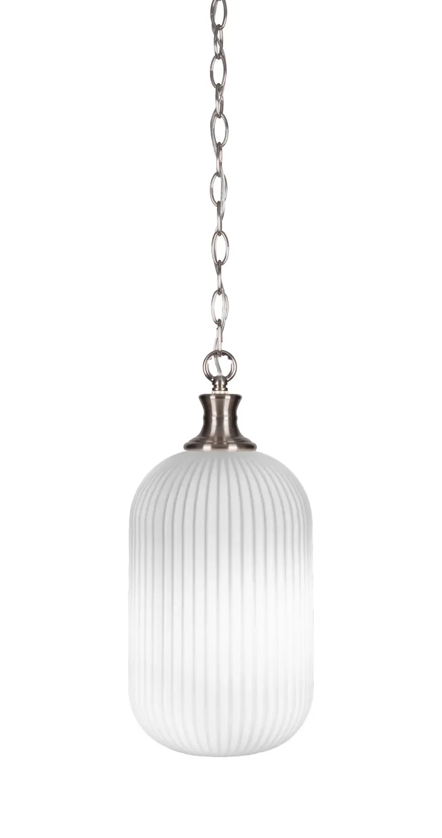 Carina Chain Hung Pendant with Opal Frosted Glass - Image 1