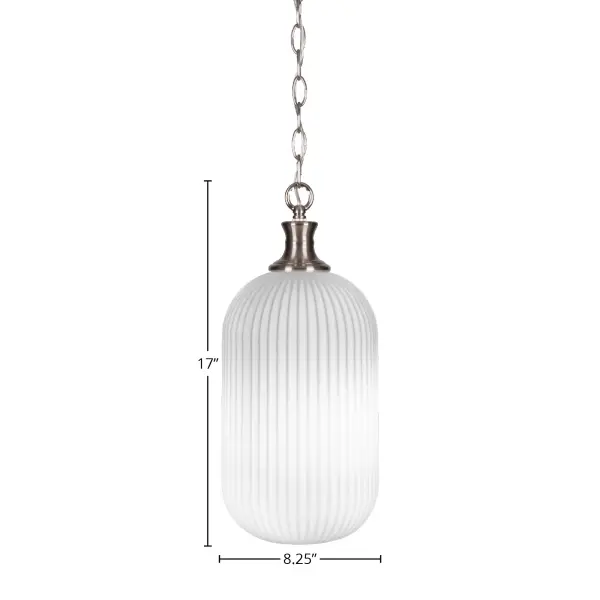 Carina Chain Hung Pendant with Opal Frosted Glass - Image 2
