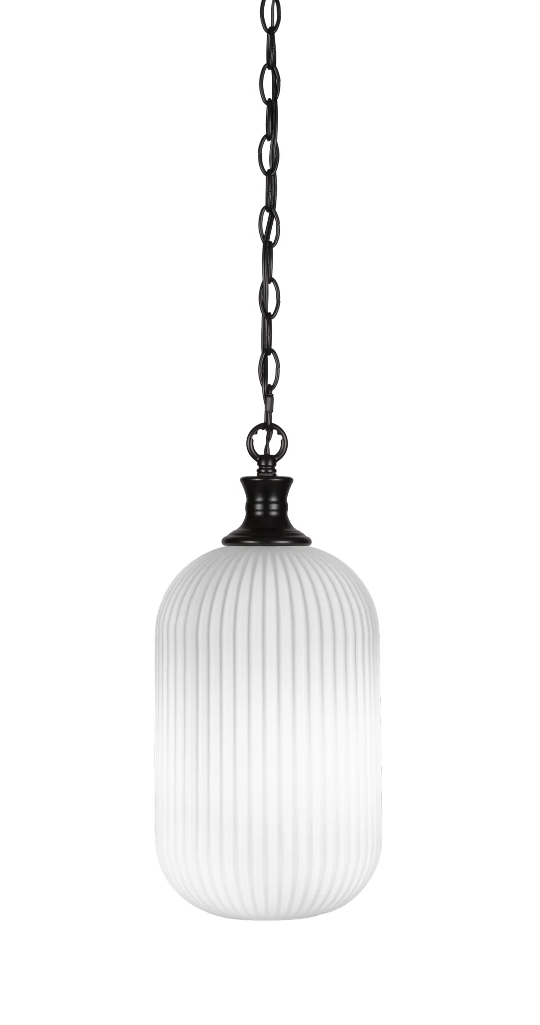 Carina Chain Hung Pendant with Opal Frosted Glass