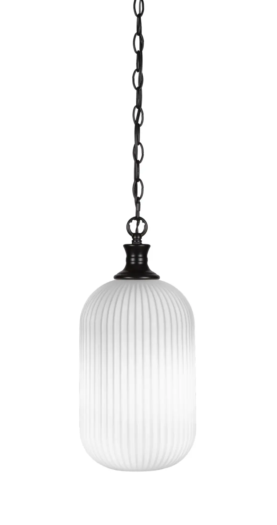 Carina Chain Hung Pendant with Opal Frosted Glass - Image 1