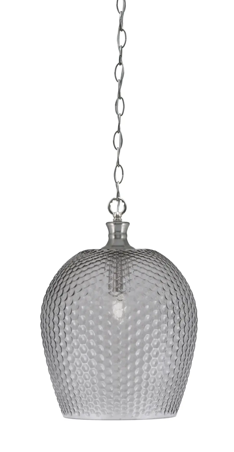 Zola Chain Hung Pendant with Smoke Textured Glass - Image 1