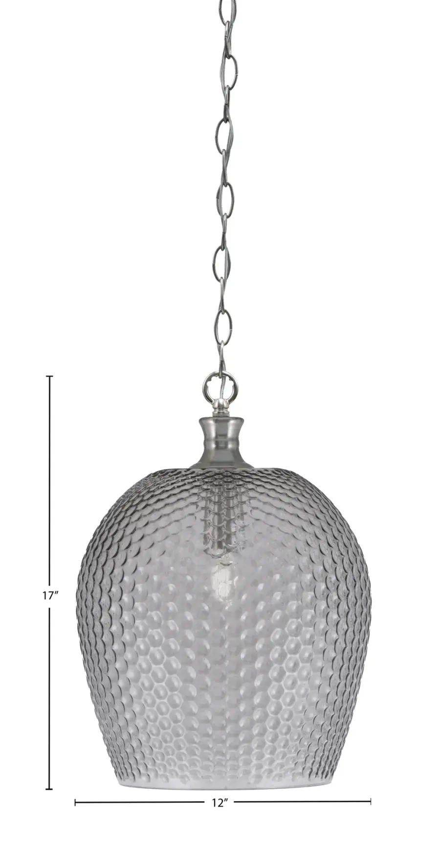 Zola Chain Hung Pendant with Smoke Textured Glass - Image 2
