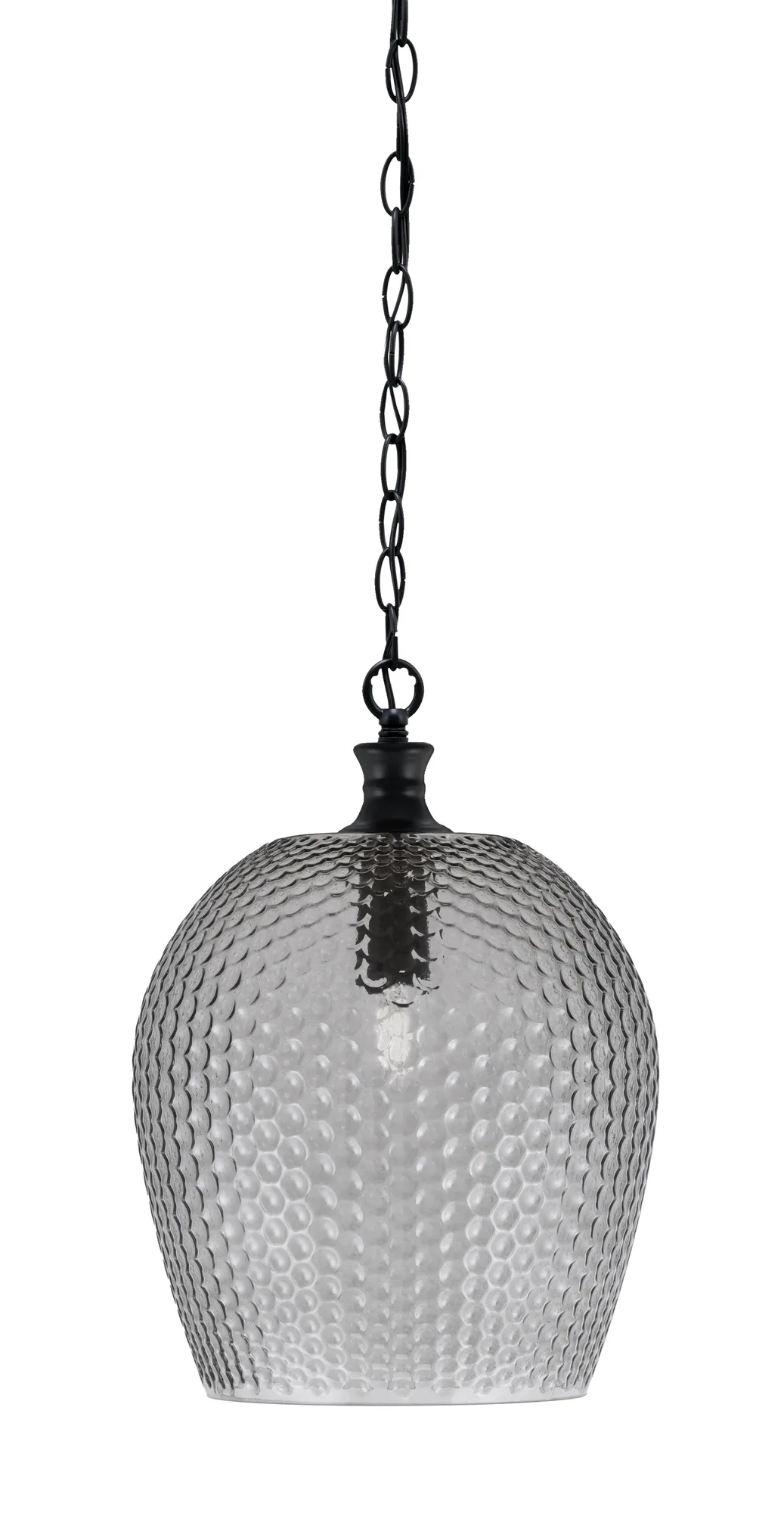 Zola Chain Hung Pendant with Smoke Textured Glass