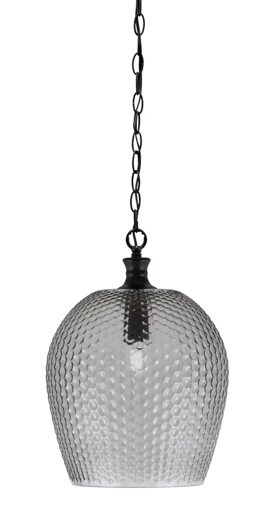 Zola Chain Hung Pendant with Smoke Textured Glass - Image 1
