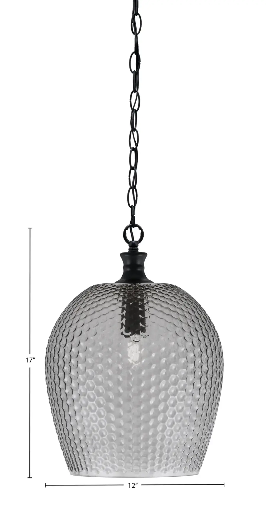 Zola Chain Hung Pendant with Smoke Textured Glass - Image 2
