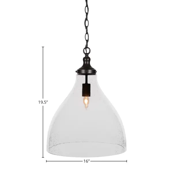 Juno Chain Hung Pendant with Clear Bubble Glass - Image 2