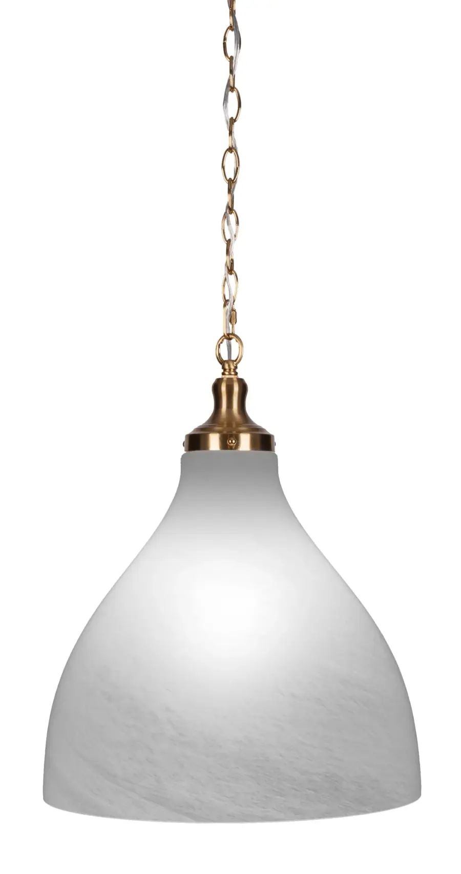 Juno Chain Hung Pendant with White Marble Glass - Image 1