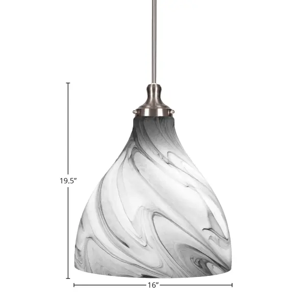 The Juno pendant combines timeless elegance with modern versatility. Its New Age Brass finish and 16-inch white marble glass shade create a soft, ambient glow perfect for dining areas and entryways. - alternate view