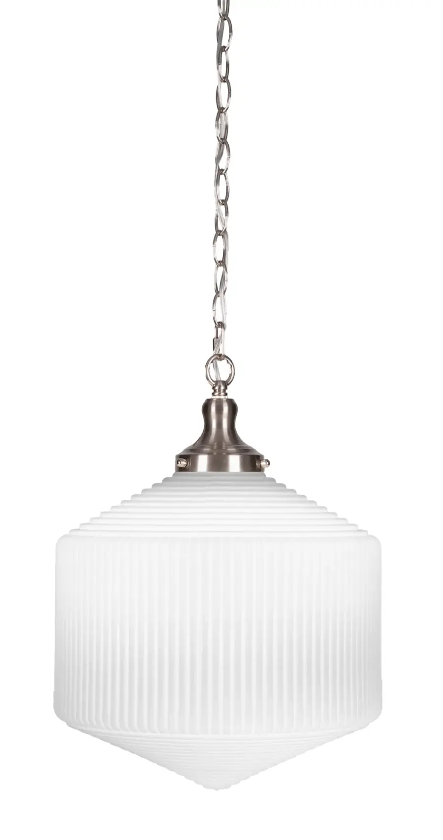Carina Chain Hung Pendant with Opal Frosted Glass - Image 1