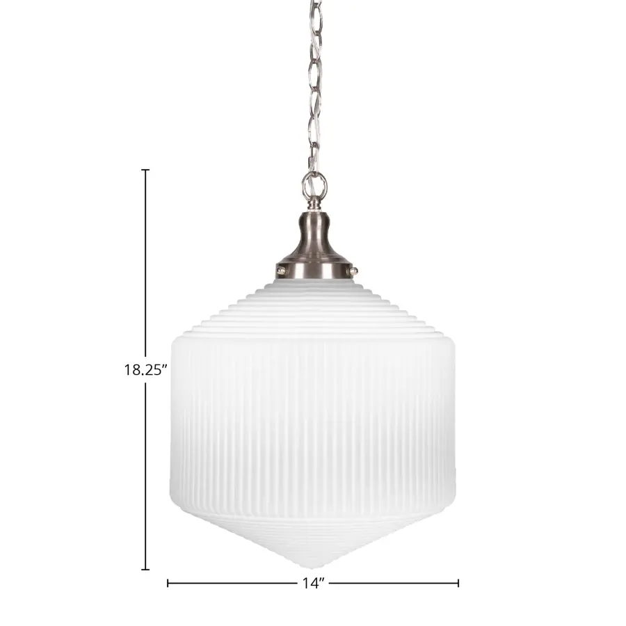 Carina Chain Hung Pendant with Opal Frosted Glass - Image 2