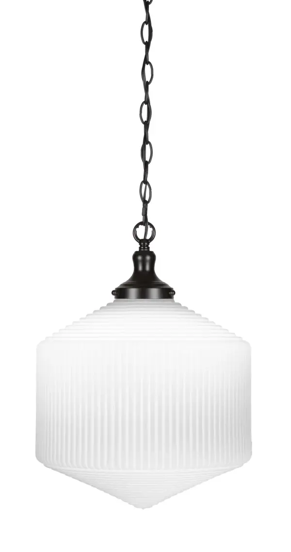 Carina Chain Hung Pendant with Opal Frosted Glass - Image 1