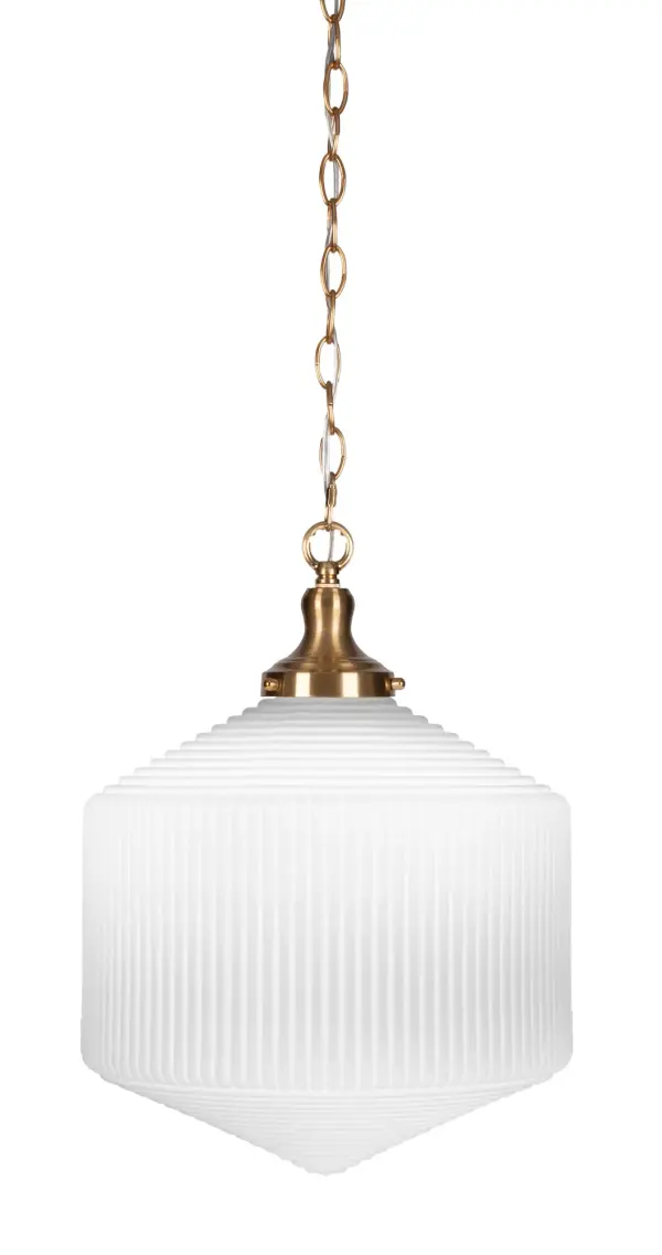 Carina Chain Hung Pendant with Opal Frosted Glass - Image 1