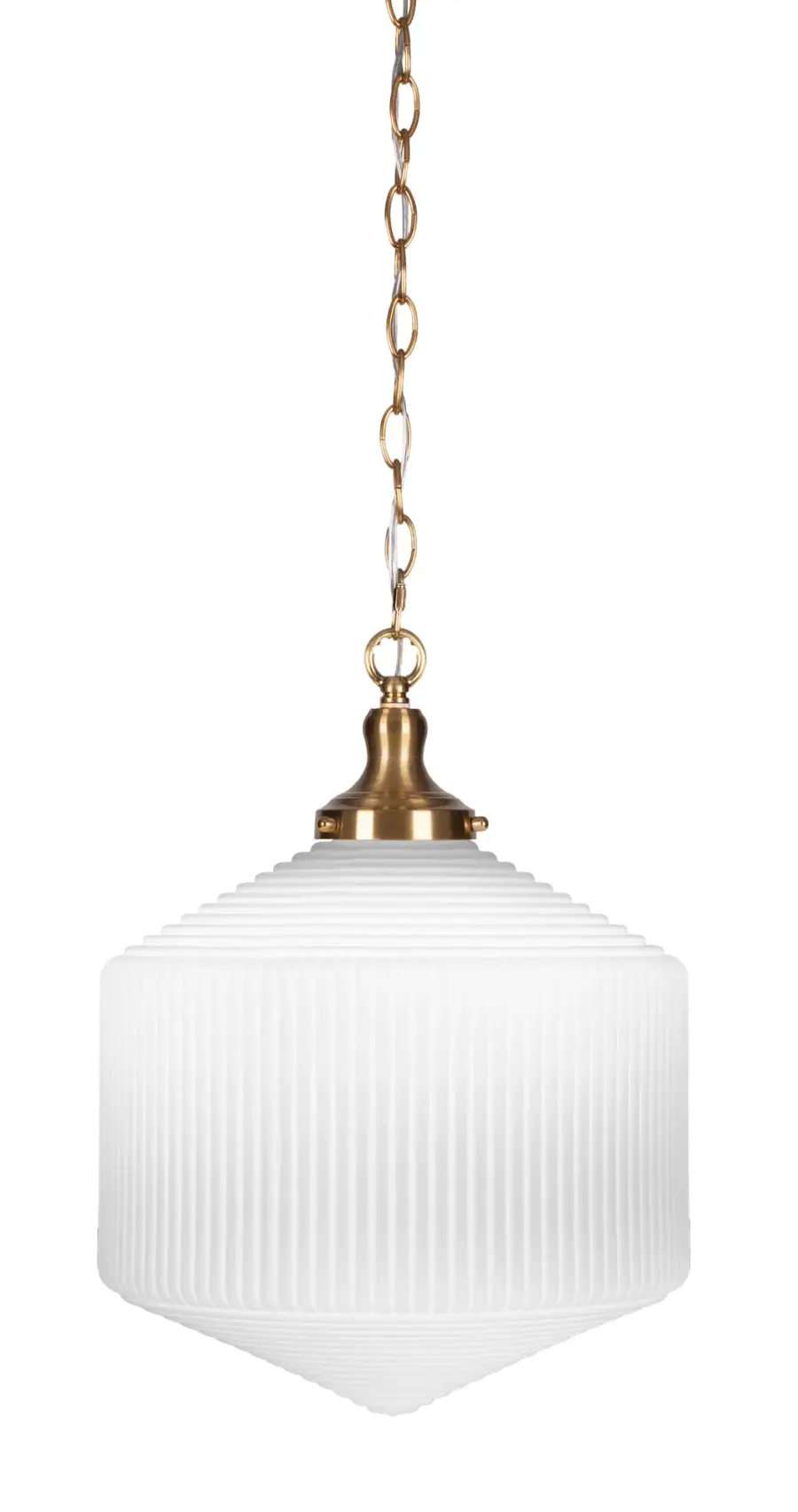 Carina Chain Hung Pendant with Opal Frosted Glass - Image 1