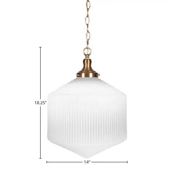 Carina Chain Hung Pendant with Opal Frosted Glass - Image 2