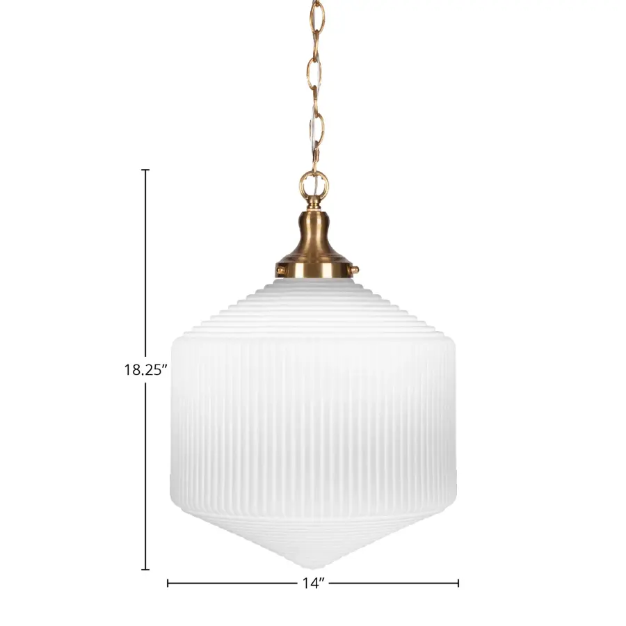 Carina Chain Hung Pendant with Opal Frosted Glass - Image 2