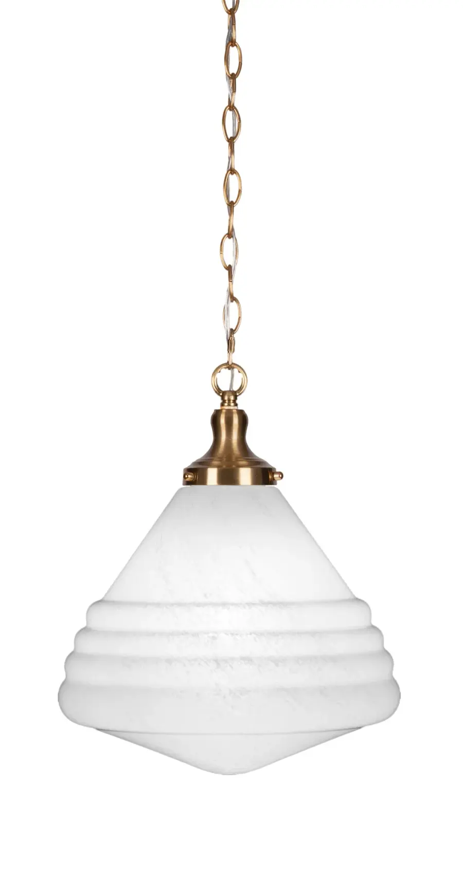 Juno Chain Hung Pendant with White Marble Glass - Image 1