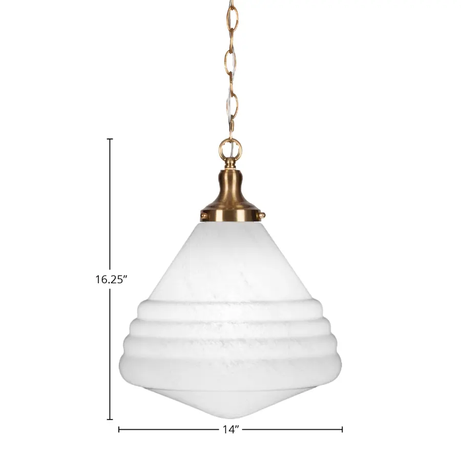 Juno Chain Hung Pendant with White Marble Glass - Image 2