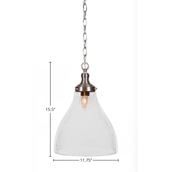 Juno Chain Hung Pendant with Clear Bubble Glass - Image 2
