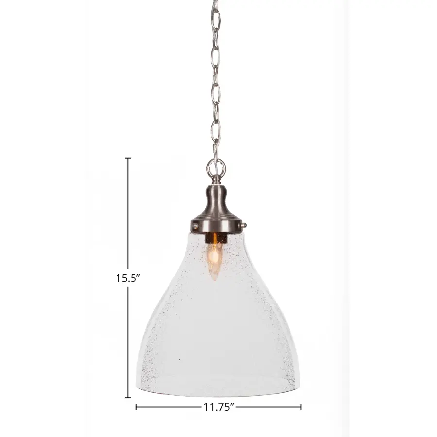 Juno Chain Hung Pendant with Clear Bubble Glass - Image 2