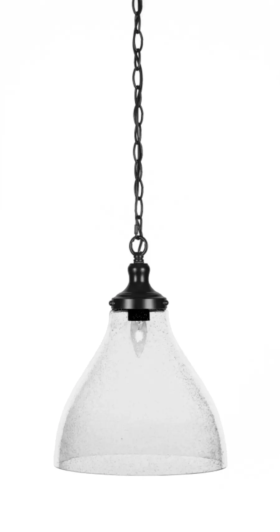 Juno Chain Hung Pendant with Clear Bubble Glass - Image 1