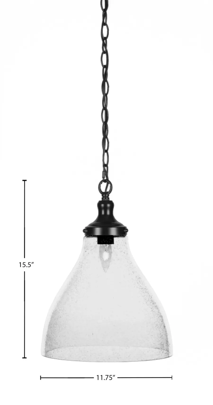 Juno Chain Hung Pendant with Clear Bubble Glass - Image 2