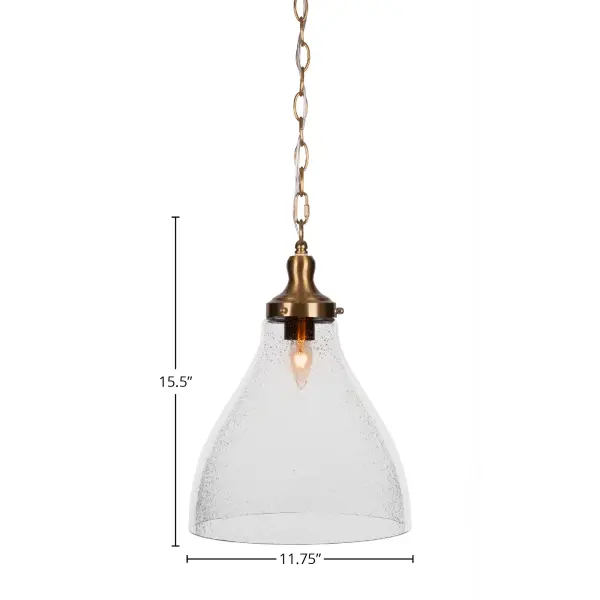 Juno Chain Hung Pendant with Clear Bubble Glass - Image 2