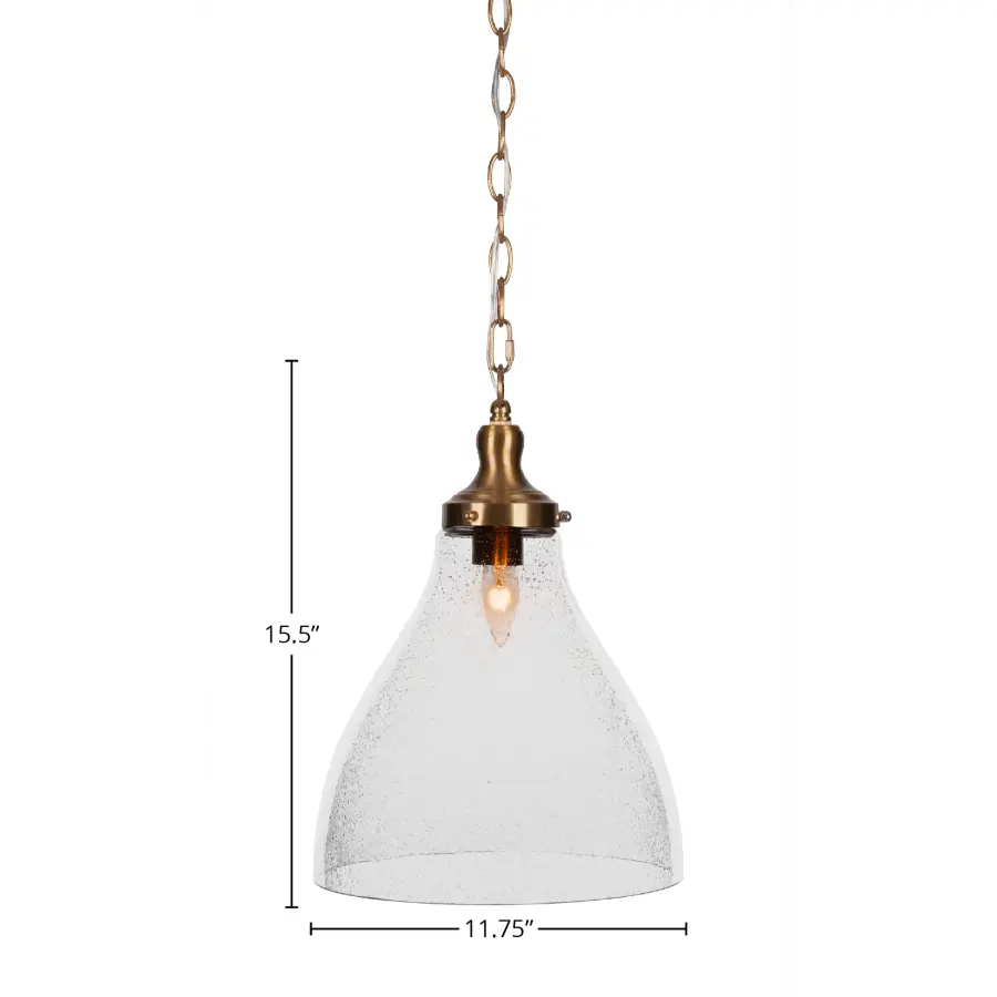 Juno Chain Hung Pendant with Clear Bubble Glass - Image 2