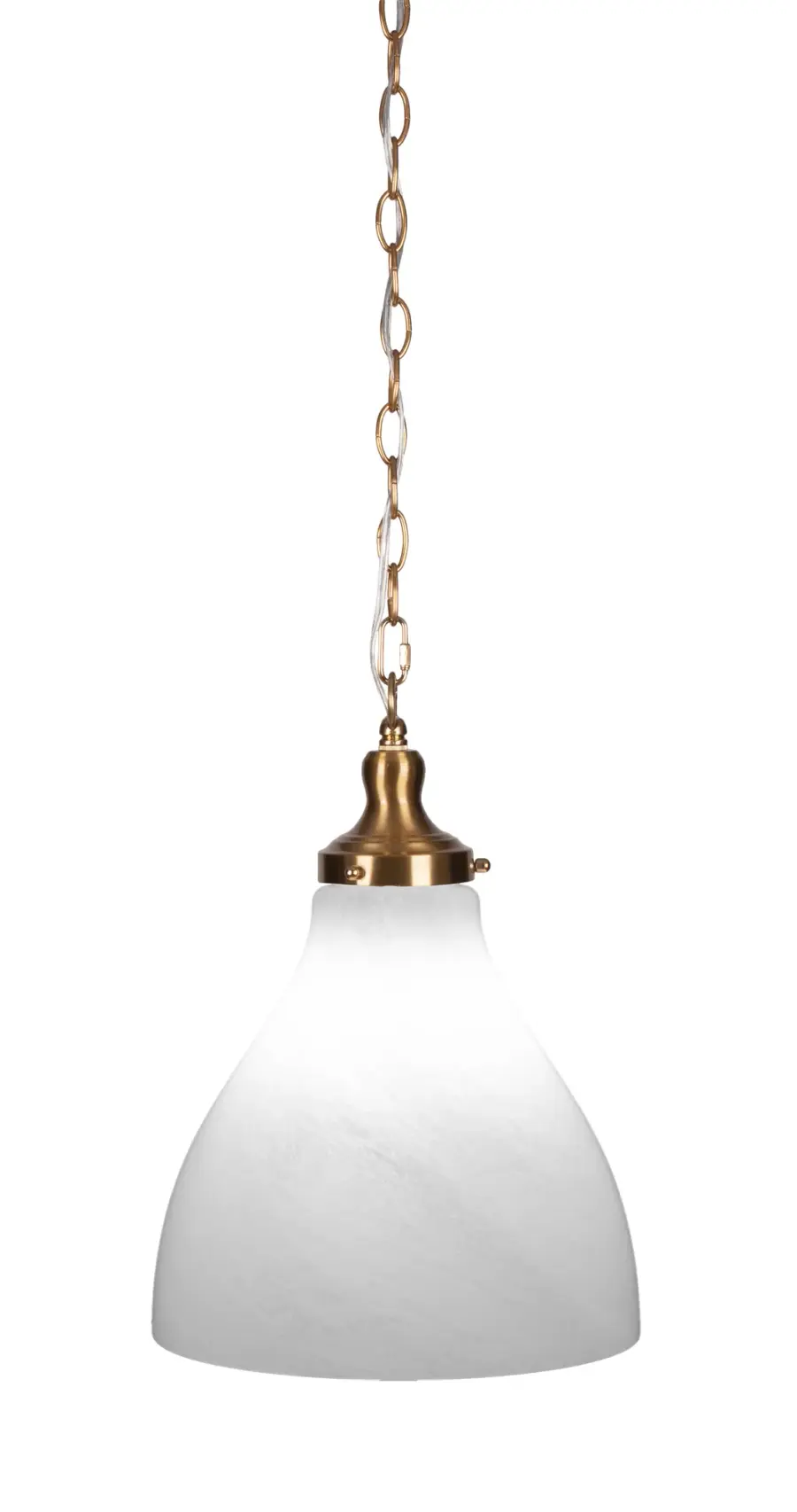 Juno Chain Hung Pendant with White Marble Glass - Image 1