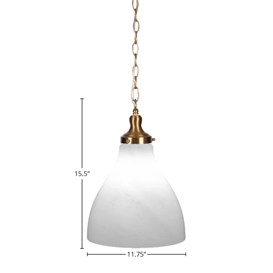 Juno Chain Hung Pendant with White Marble Glass - Image 2
