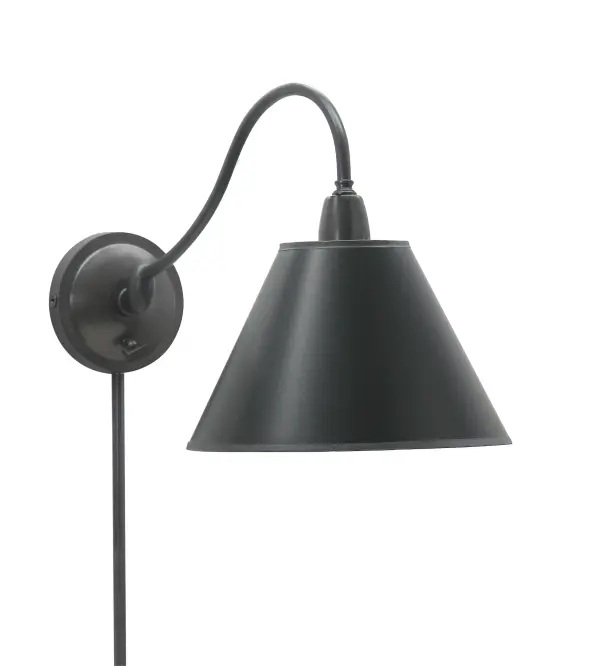 The Hyde Park Wall Swing Arm combines traditional styling with practical functionality. Features a swiveling arm and integrated dimmer for customized lighting in bedrooms, offices, and reading nooks.