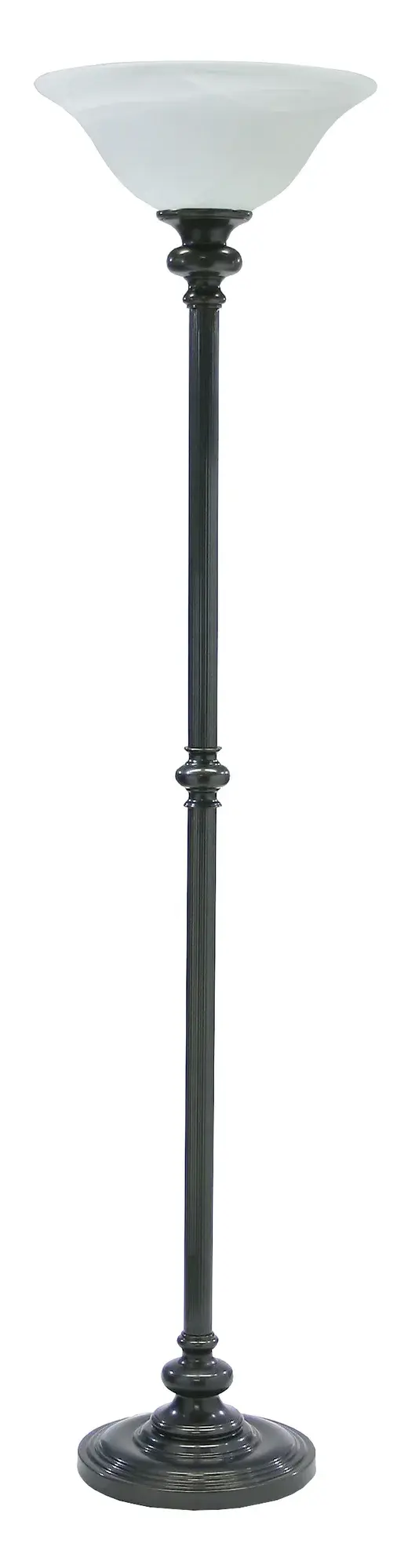 Newport Torchiere Floor Lamp with Opal Glass Bowl