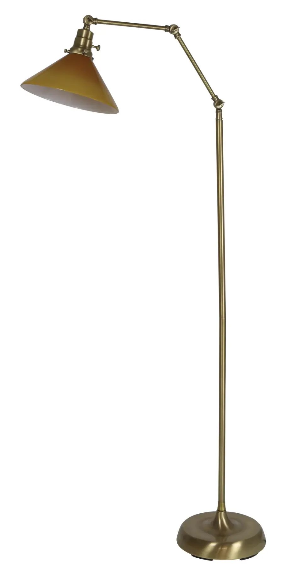 Otis Industrial Floor Lamp with Amber Glass Shade