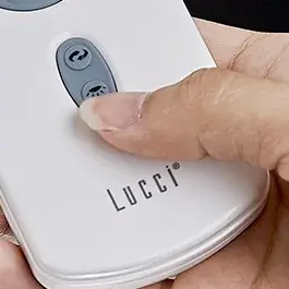 The Type A remote control offers convenient wireless operation for Lucci Air ceiling fans. Features clean off-white styling that blends seamlessly with modern interiors and provides reliable fan speed and light control.